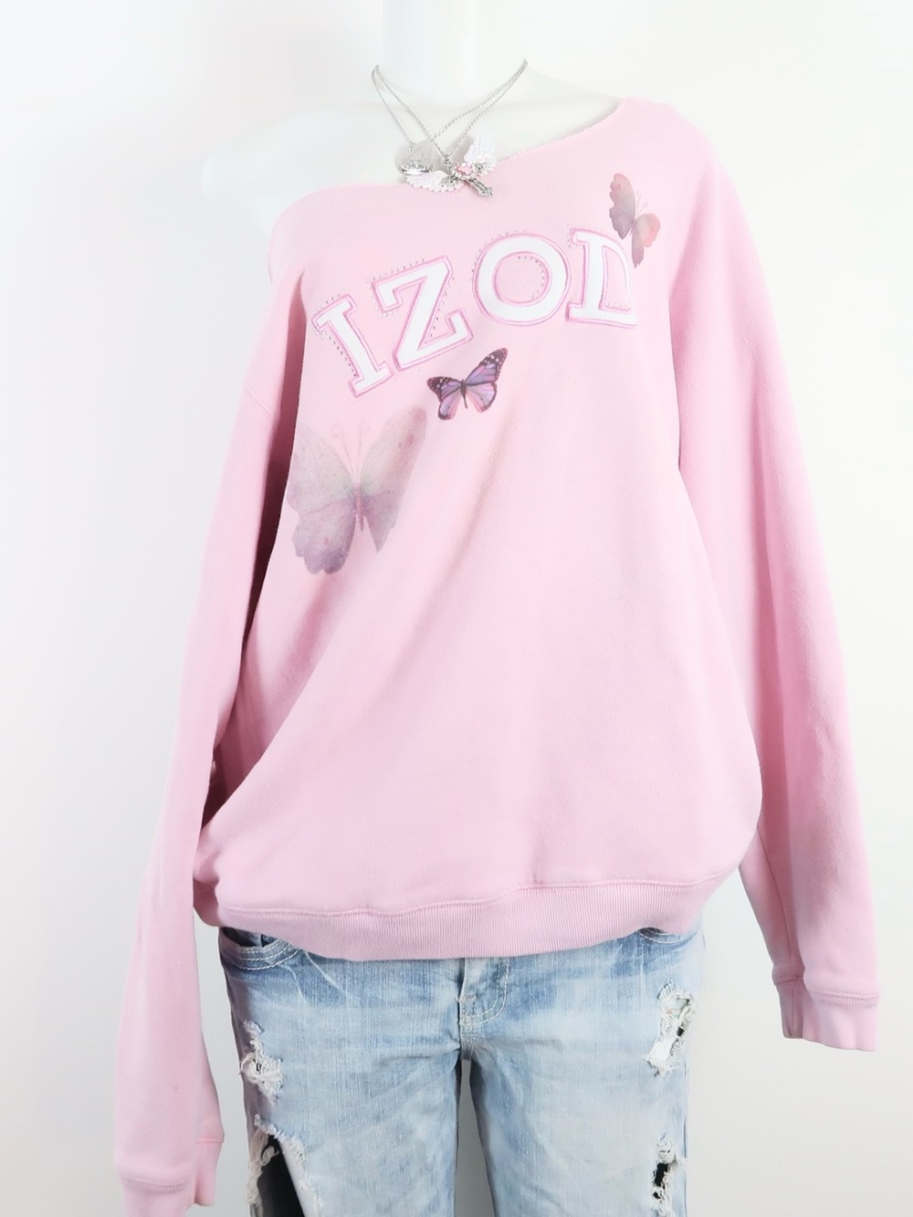 y2k pink IZOD butterfly sweatshirt